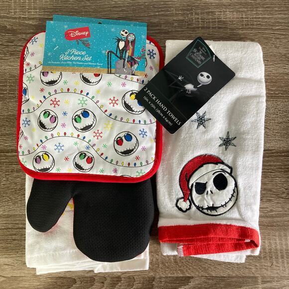Disney Nightmare‎ Before Christmas 3-Piece + Hand Towels Kitchen Set Skellington - Picture 2 of 14